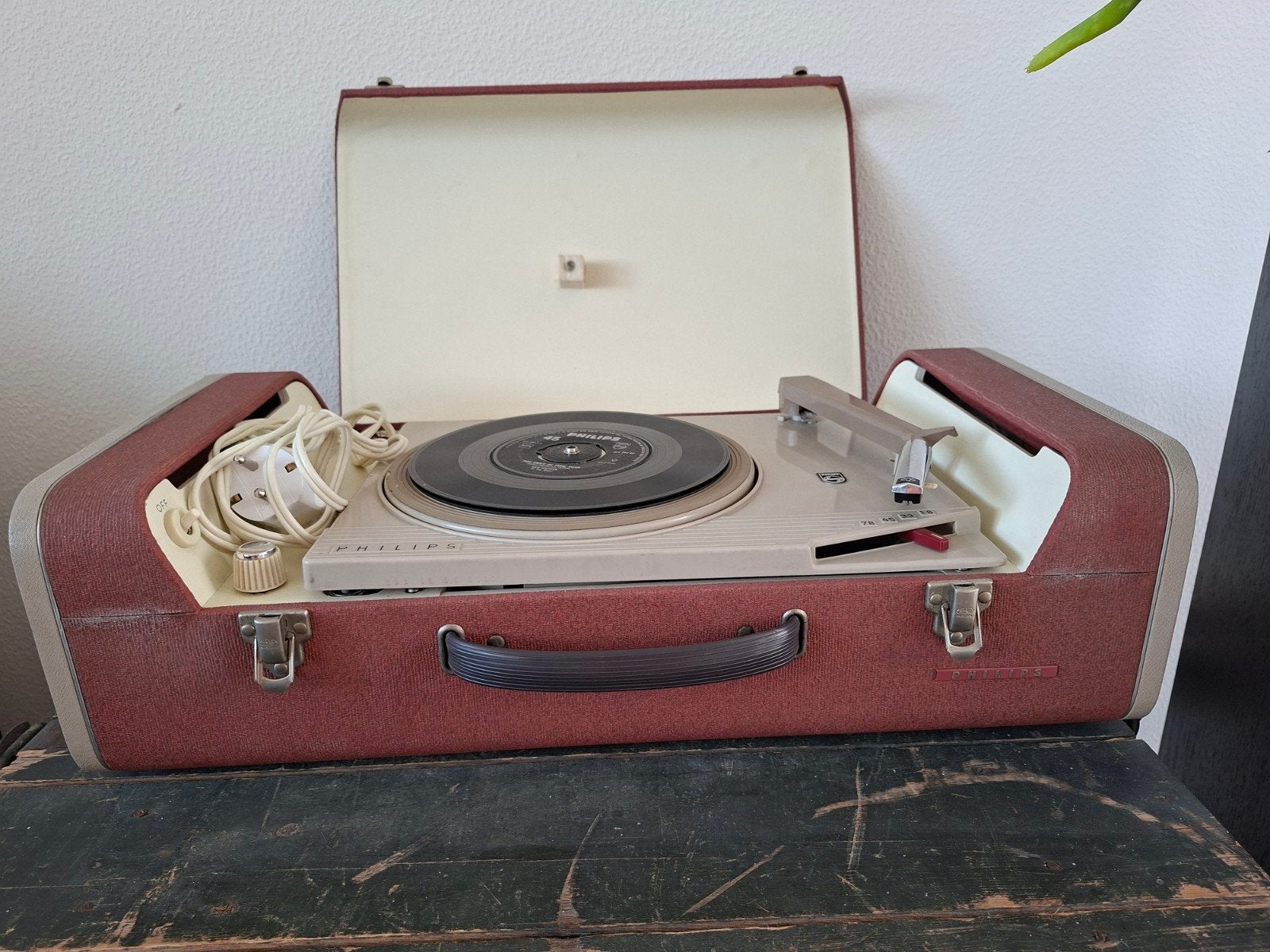 Philips pick-up,  koffer grammofoon, Ophalen, Gebruikt, Platenspeler, Philips