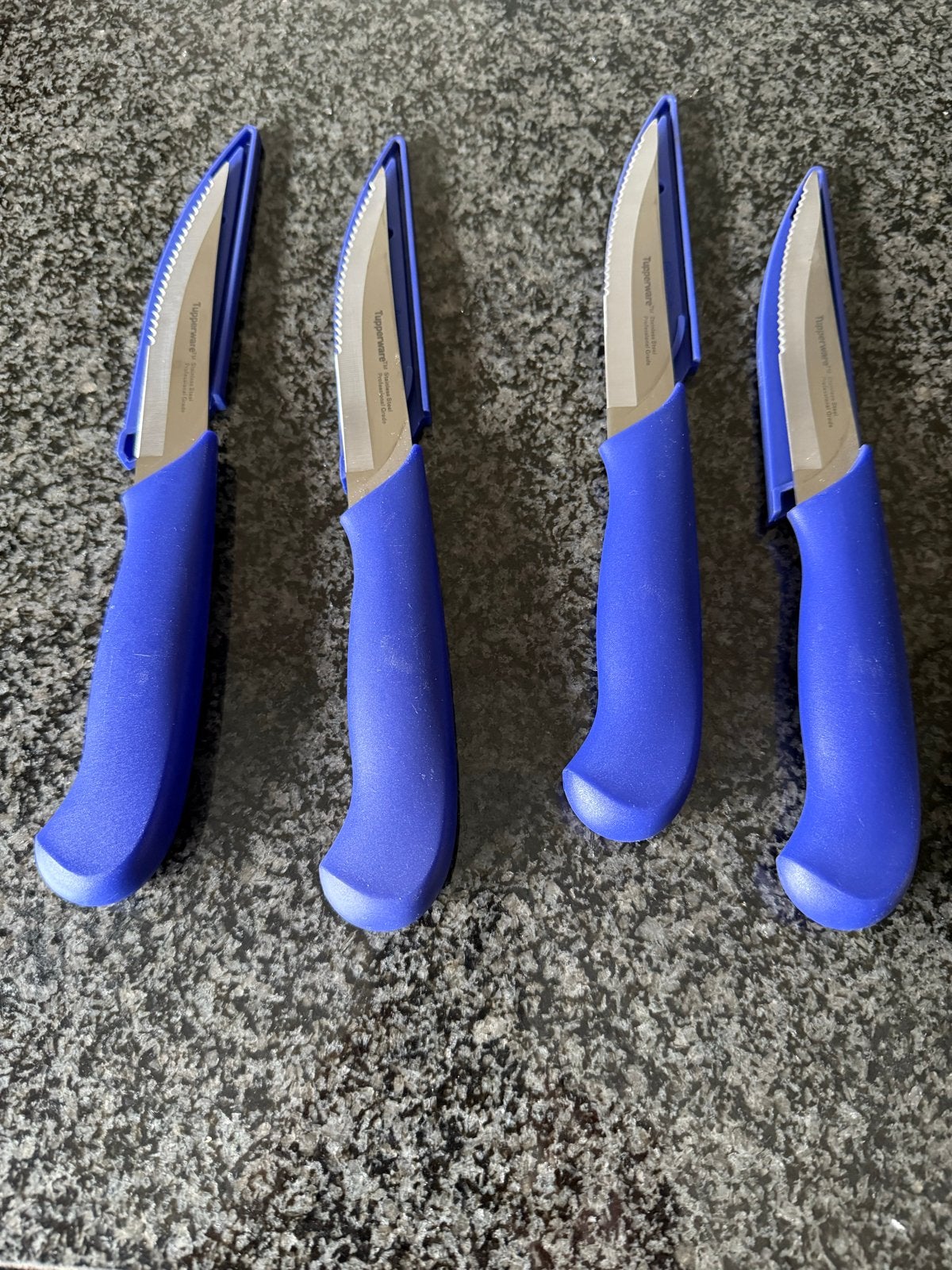 Nieuwe Tupperware steakmessen - set van 4, Ophalen of Verzenden, Nieuw, Blauw, Overige typen