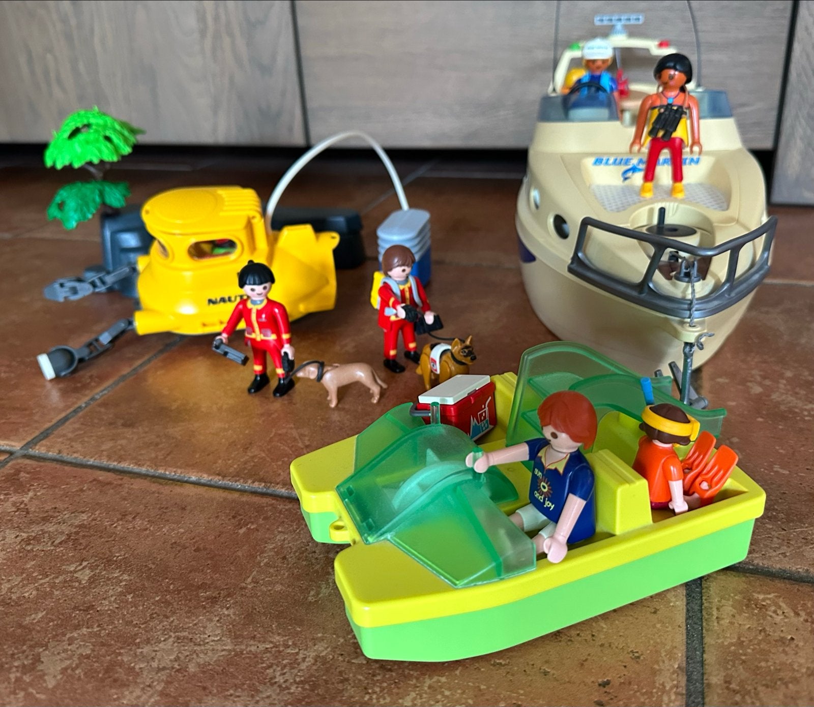 Playmobil boten en onderzeeër set, Complete set, Ophalen of Verzenden, Zo goed als nieuw, Boot/Schip