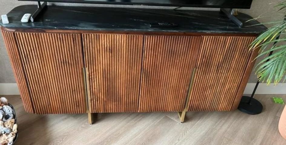 Invicta Interior Design Dressoir GATSBY 160cm bruin goud, Ophalen, Zo goed als nieuw