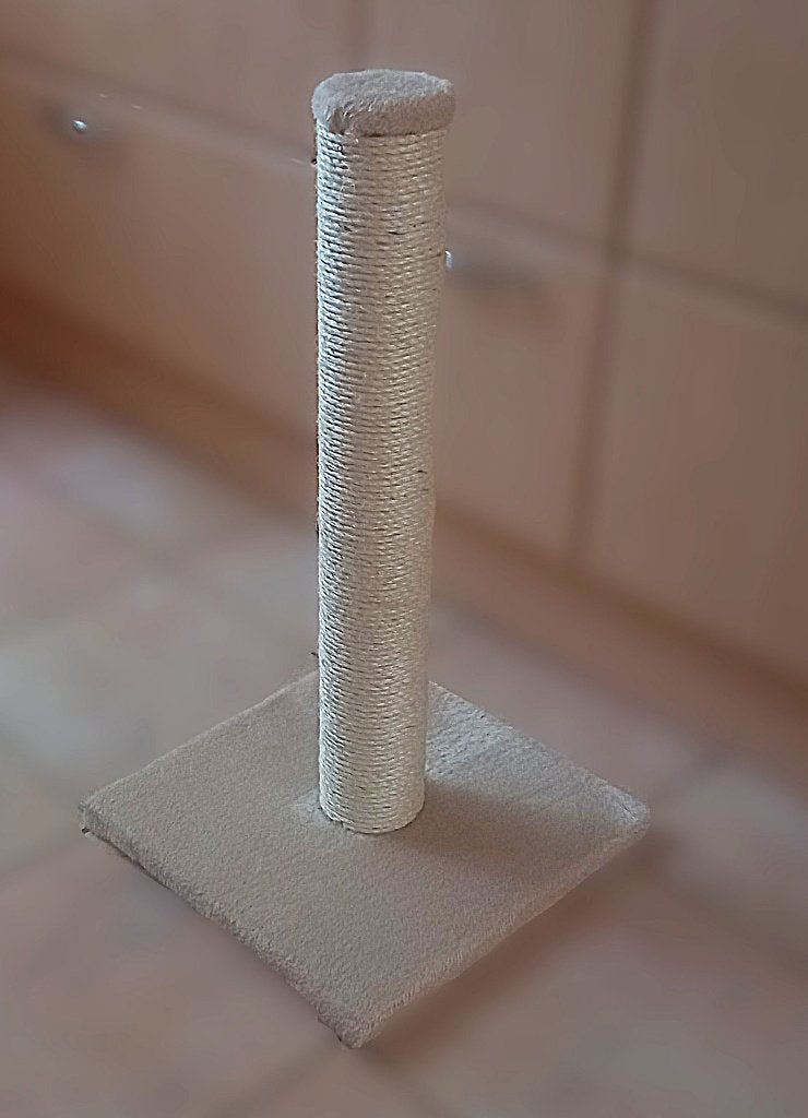 Krabpaal - krabstam - kat - 34x34x60  - creme, Ophalen of Verzenden, Gebruikt, Krabpaal