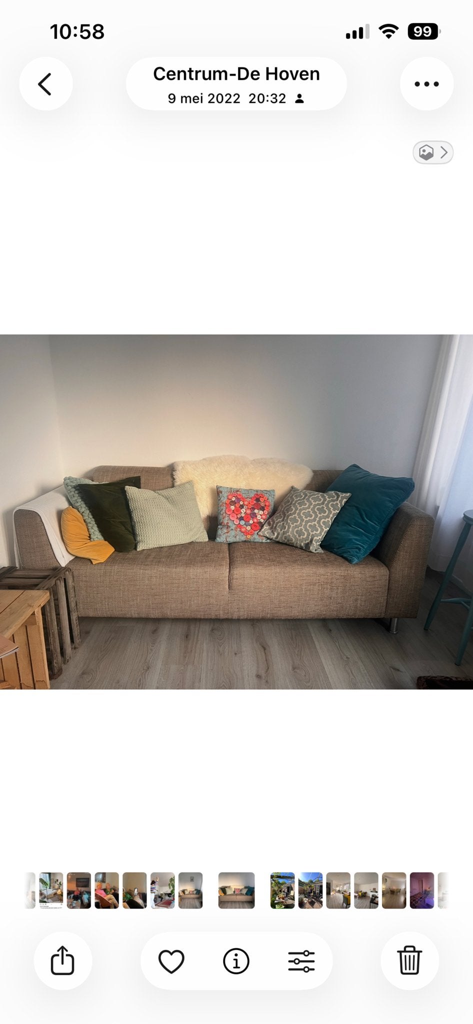 Comfortabele bank, stof grijs, Ophalen, Gebruikt, Driepersoons, 75 tot 100 cm