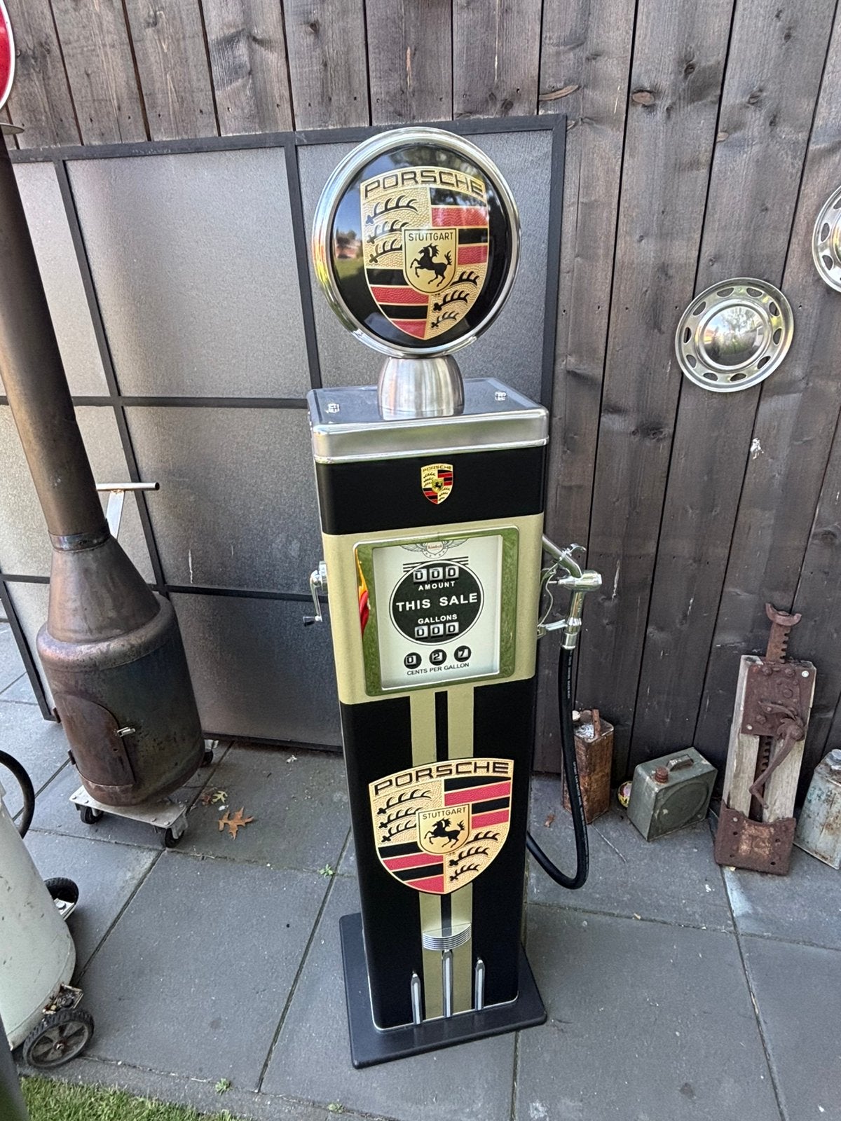 Porsche benzinepomp retro vintage mancave, Verzamelen, Merken en Reclamevoorwerpen, Ophalen, Zo goed als nieuw, Gebruiksvoorwerp