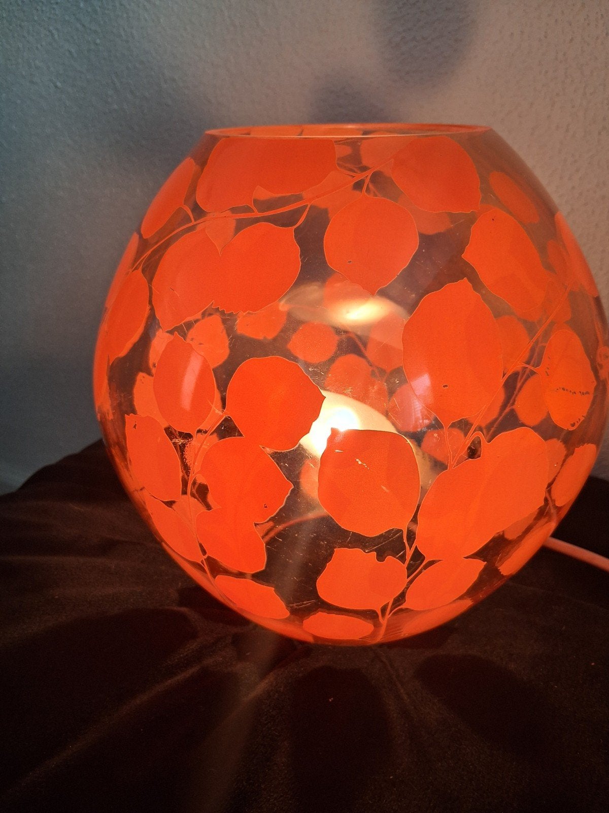 IKEA Tafellamp met Oranje Bladeren Design, Gebruikt, Oranje, E14 (klein), Ophalen of Verzenden