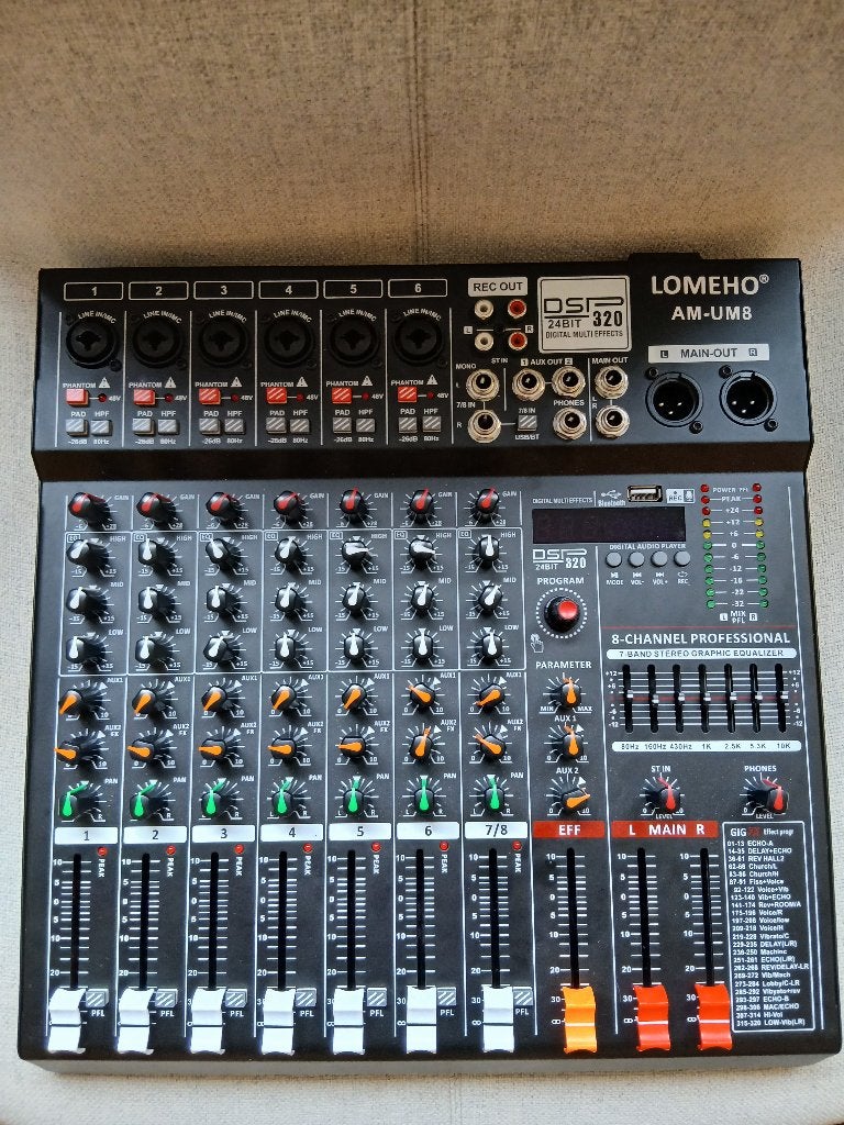 Mengpaneel Lomeho UM-08, Muziek en Instrumenten, Ophalen of Verzenden, Zo goed als nieuw, 5 tot 10 kanalen, Microfooningang