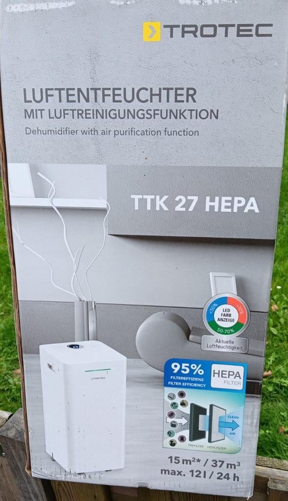 2x Trotec luchtontvochtigers TTK 27 HEPA + 2x extra filters, Ophalen, Zo goed als nieuw, Luchtontvochter
