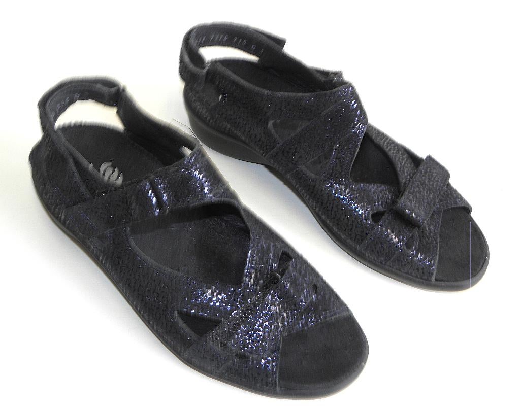 Blauw/zwarte Durea sandalen maat 5 of 38 wijdte G, Durea, Blauw, Zo goed als nieuw, Sandalen of Muiltjes