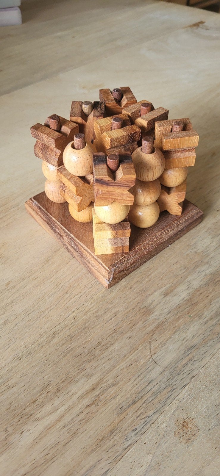 Houten 3D boter-kaas-en-eieren: Uitdagend breinbreker spel, Ophalen, Minder dan 500 stukjes, Gebruikt, Rubik's of 3D-puzzel