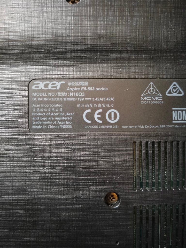 Acer Aspire E5-553 Laptop - N16Q3 Model, Ophalen, 8 GB, AMD, Zo goed als nieuw