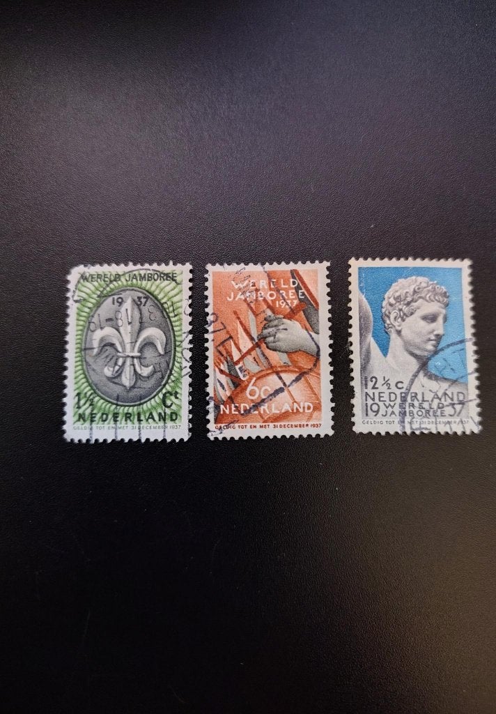 1937 Nederland scouting padvinderij (mi 301-303), Ophalen of Verzenden, Gestempeld, Overige thema's