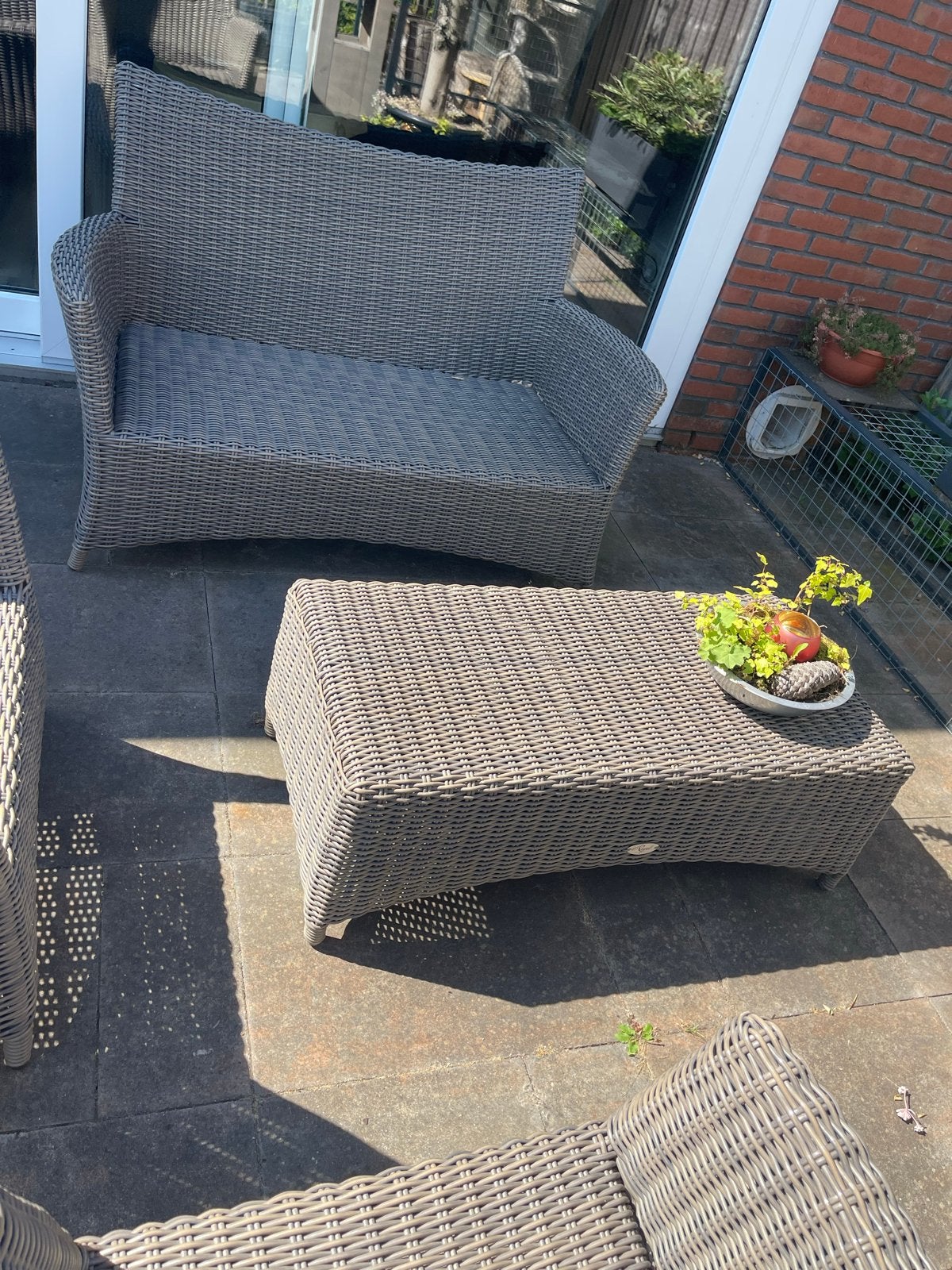 Loungeset Royal Life Style - 2 stoelen en bankje en tafel, Tuin en Terras, Tuinsets en Loungesets, Ophalen, Kunststof, Gebruikt