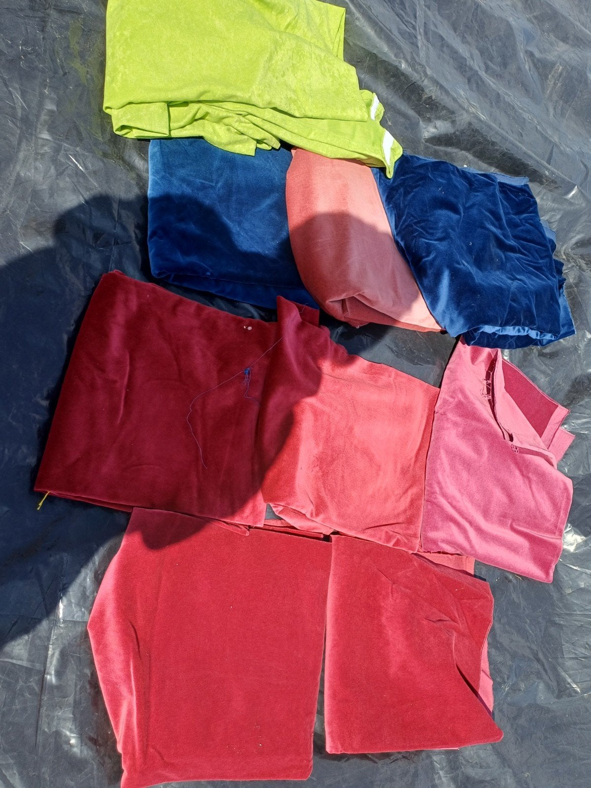 aantal velours lappen.  nieuw  9 stuks., Hobby en Vrije tijd, Stoffen en Lappen, Ophalen, Overige kleuren, 120 cm of meer, Nieuw