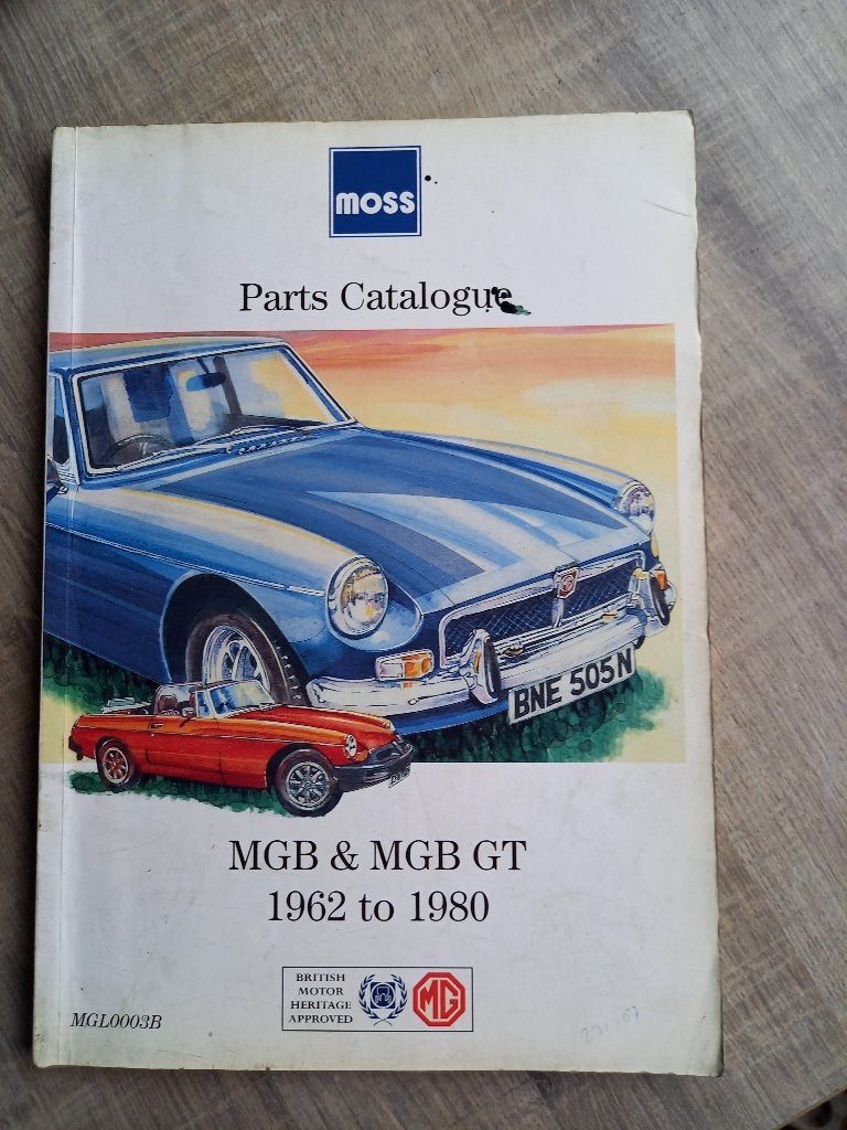 Moss Onderdelencatalogus MGB en MGB GT (1962 - 1980), Ophalen of Verzenden, Gelezen, Overige merken