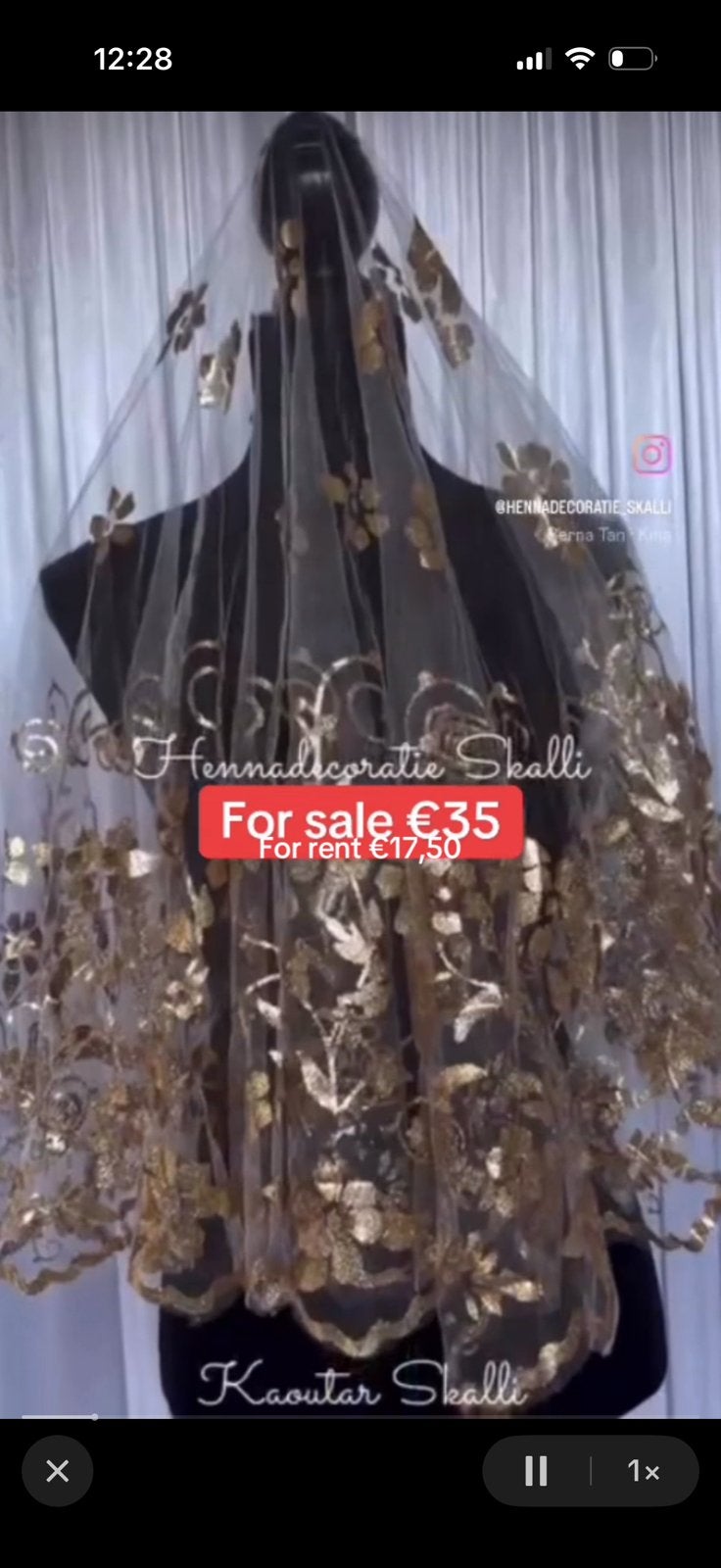 Sluier wit goud vol bewerkt, Kleding | Dames, Trouwkleding en Trouwaccessoires, Ophalen of Verzenden, Zo goed als nieuw, Wit, Accessoires