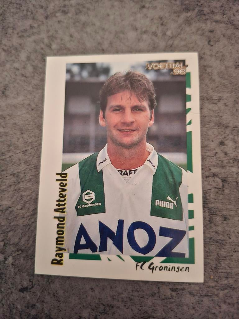 Panini sticker Voetbal 98. Raymond Atteveld FC Groningen., Verzenden, Zo goed als nieuw, Sticker