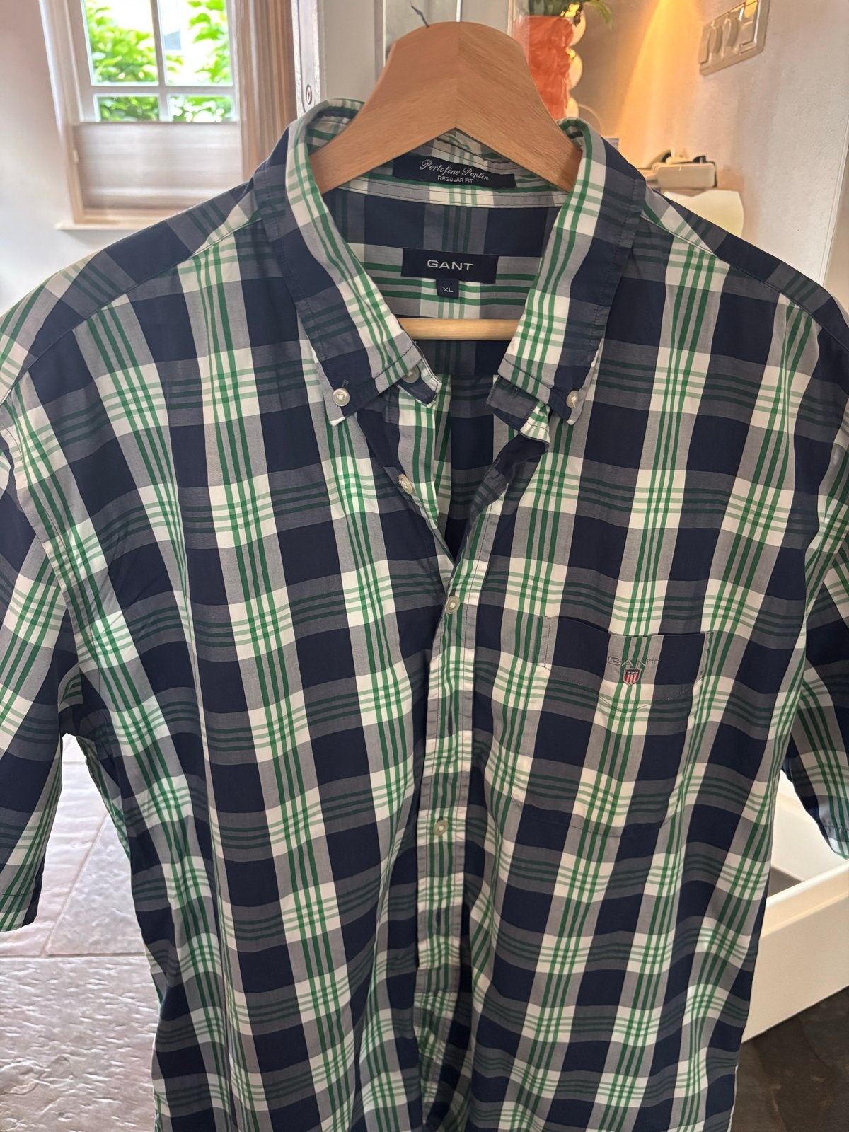 GANT Geruit overhemd XL - Zo goed als nieuw, Ophalen of Verzenden, Zo goed als nieuw, Blauw, Halswijdte 43/44 (XL)