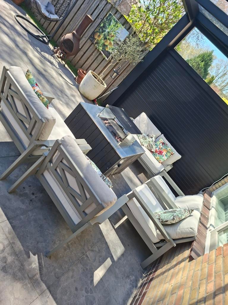 Grijze ikea loungeset met kussens, Ophalen of Verzenden