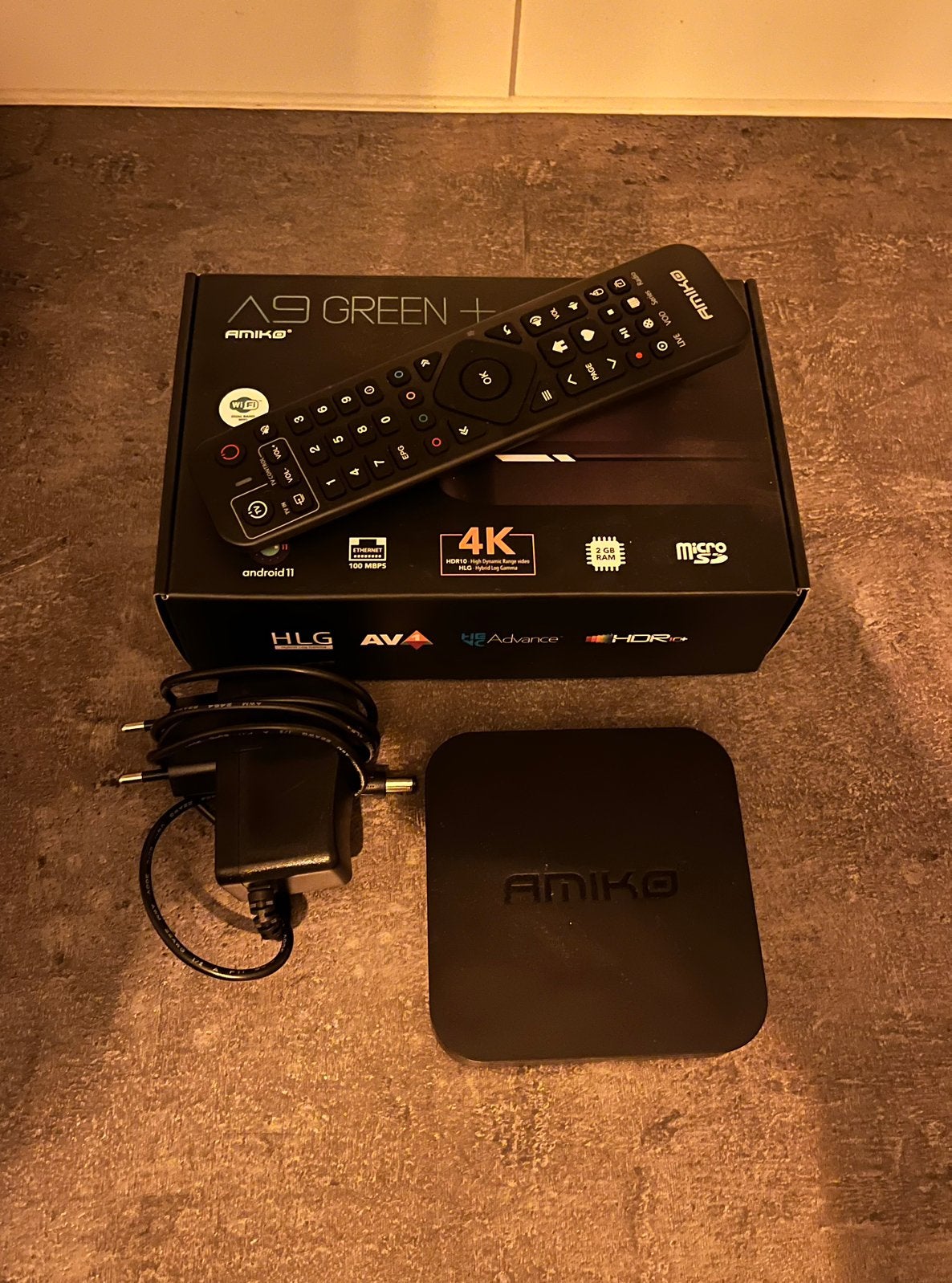 Amiko A9 Green + Compleet Met Doos, Ophalen, Zo goed als nieuw, HDMI, Minder dan 500 GB