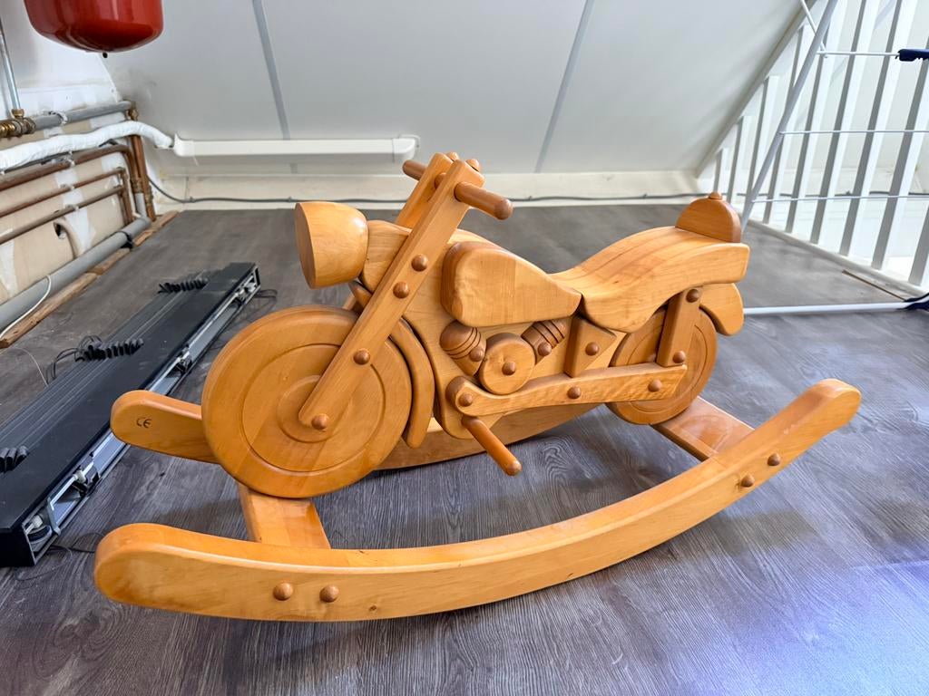 Motor houten hobbelpaard, Ophalen, Zo goed als nieuw