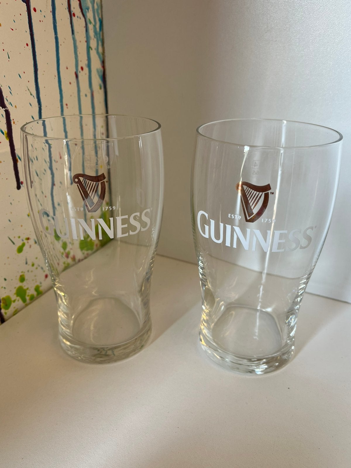 Guinness bierglazen set van 2 glazen, Ophalen of Verzenden, Nieuw, Glas of Glazen, Overige merken