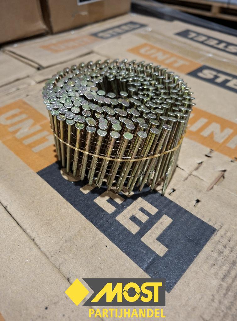 Partij Unit Steel 16º Ringnagels 2.3x55 mm gegalvanisseerd, Doe-het-zelf en Verbouw, IJzerwaren en Bevestigingsmiddelen, Nieuw