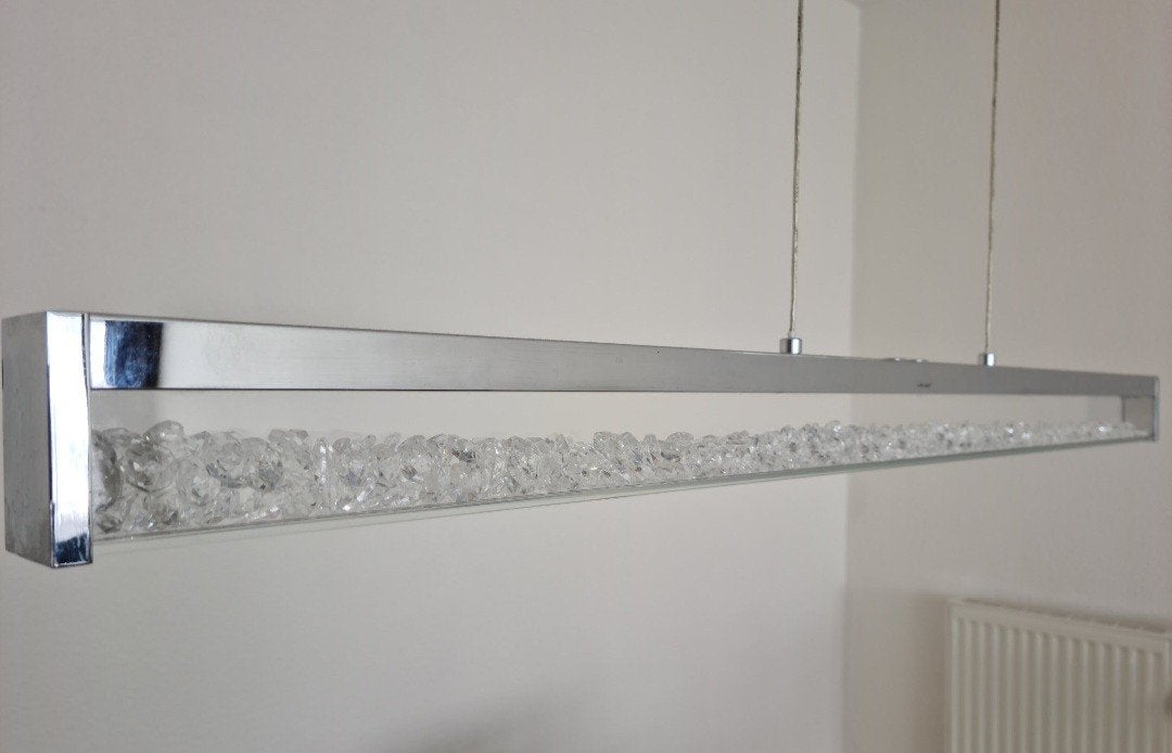 Moderne LED Hanglamp met Kristallen - Dimbaar, Ophalen, Overige fittingen, Zo goed als nieuw, Modern, Design, Kristal