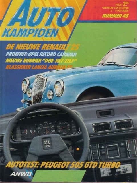 Autokampioen 48 1983: Peugeot 505 GTD Turbo - Lancia Aurelia, Ophalen of Verzenden, Gelezen, Algemeen