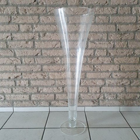 Vaas glas taps toelopend 79 cm hoog, Ophalen, Nieuw, Glas, 79 cm