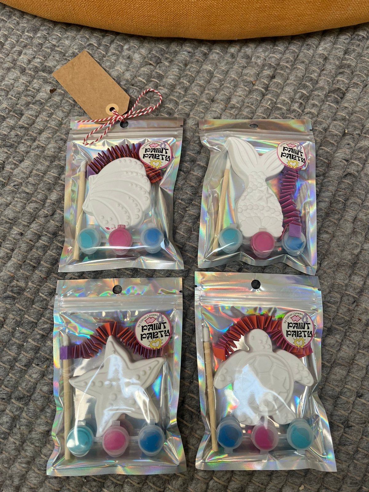 4 Knutselset Gipsfiguren Zee Thema - homemade, Zee en Strand, Nieuw, Meerkleurig, Ophalen of Verzenden