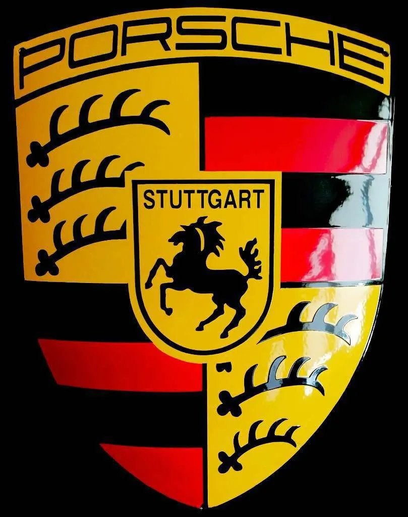 Porsche Bord Schild Embleem Logo Emaille Formule 1 56x43 cm, Verzamelen, Verzenden, Nieuw, Auto's