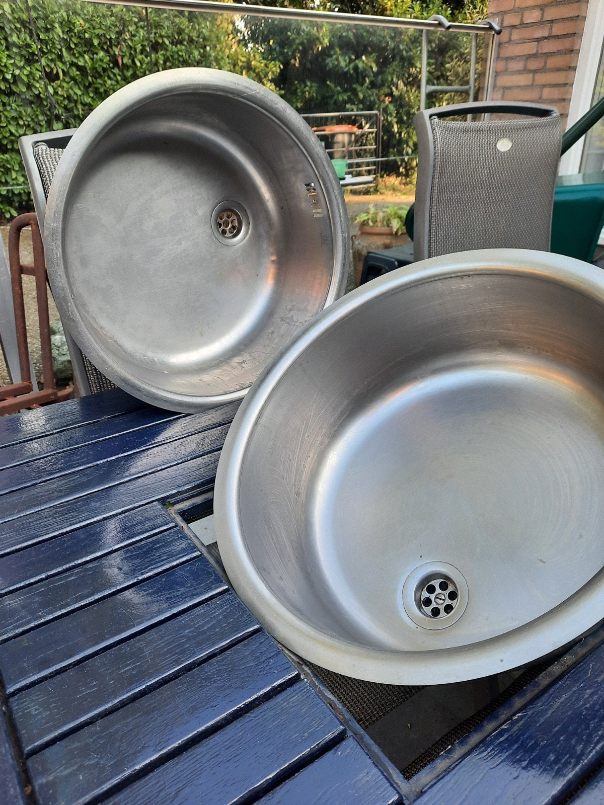 2 rvs wasbakken., Ophalen, 25 tot 50 cm, Minder dan 50 cm, Minder dan 100 cm