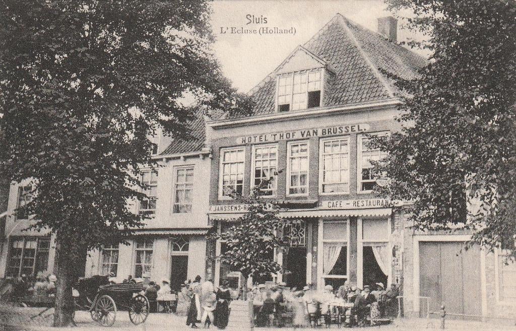 SLUIS Hotel Hof Van Brussel 1903, Verzamelen, Ansichtkaarten | Nederland, Gelopen, Zeeland, Voor 1920, Verzenden