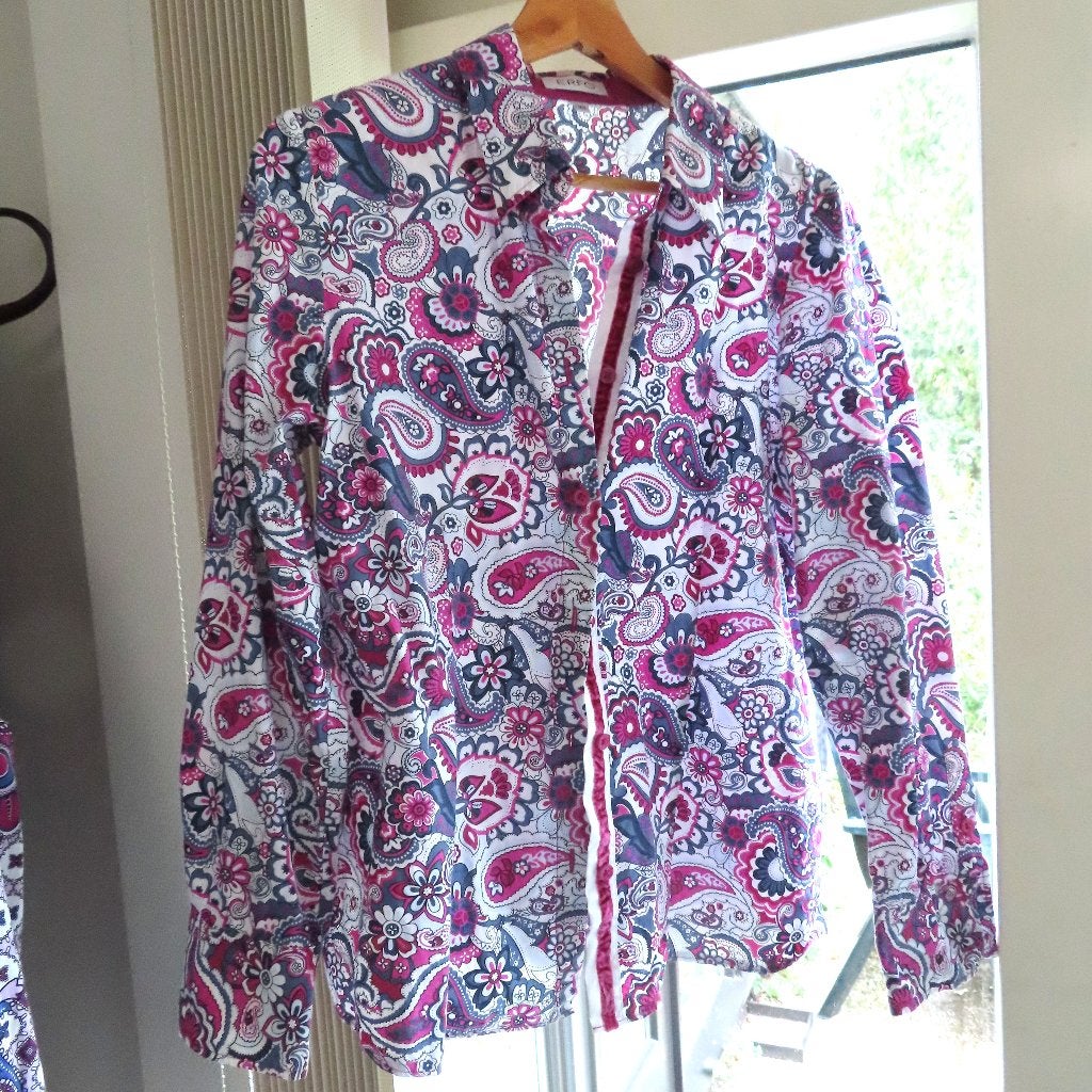 Erfo prachtige blouse Paisley motief in mooie kleuren mt 38, Kleding | Dames, Maat 38/40 (M), Overige kleuren, Verzenden, Erfo
