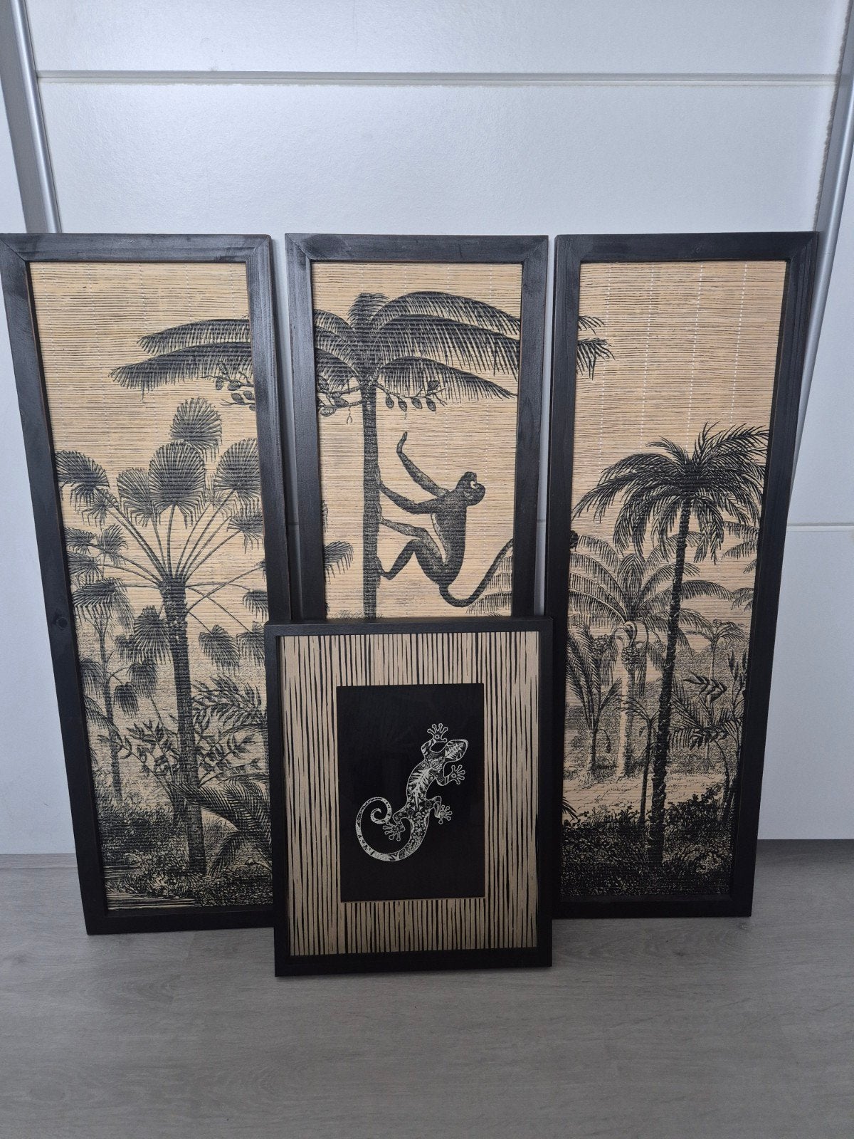 Drieluik - tropisch kunstwerk, Ophalen, Zo goed als nieuw, Schilderij, 75 – 100