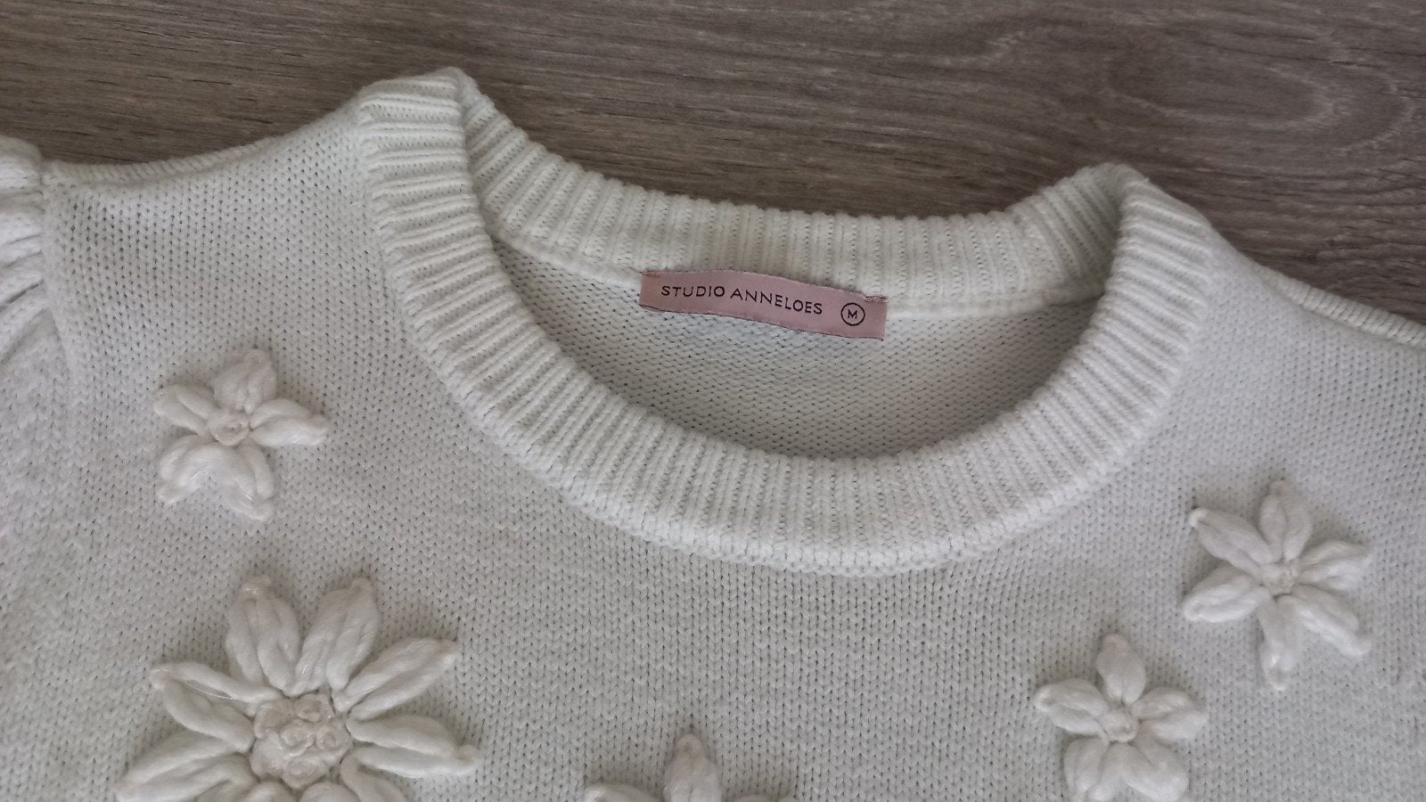 STUDIO ANNELOES* OFF WHITE MARLOU EMBROIDERY PULLOVER., Maat 38/40 (M), Wit, Ophalen of Verzenden, Zo goed als nieuw