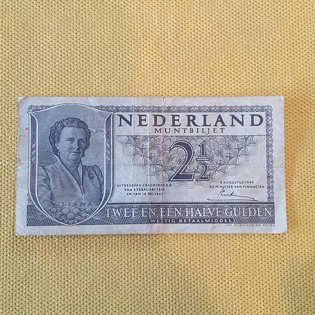 Nederlands muntbiljet 2 1/2 gulden Juliana 1949, Postzegels en Munten, Bankbiljetten | Nederland, Ophalen of Verzenden