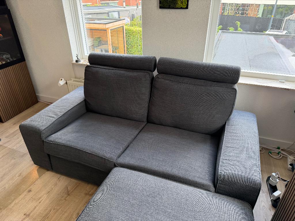 KIVIK 2-ZitsBank & Hocker Antraciet, Ophalen, Gebruikt, 150 tot 200 cm, Tweepersoons