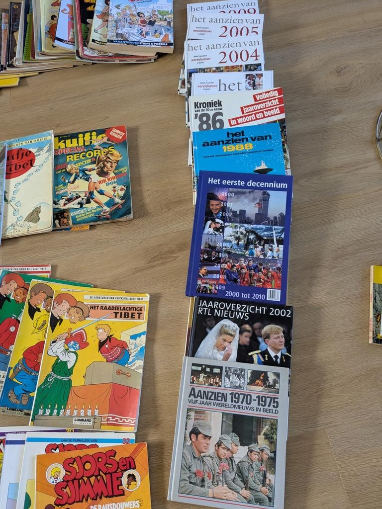 Grote collectie stripboeken en jaaroverzichten, Meerdere stripboeken, Ophalen, Gelezen, Diverse auteurs (o.a. Willy Vandersteen, Hergé, René Goscinny)