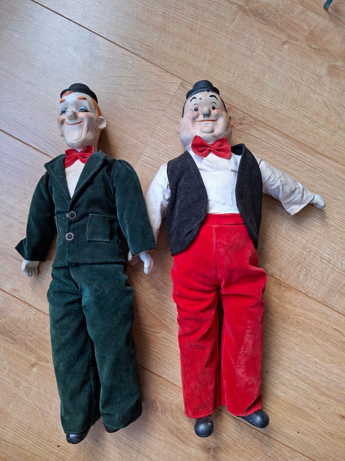 Vintage Laurel en Hardy poppen., Ophalen of Verzenden, Gebruikt