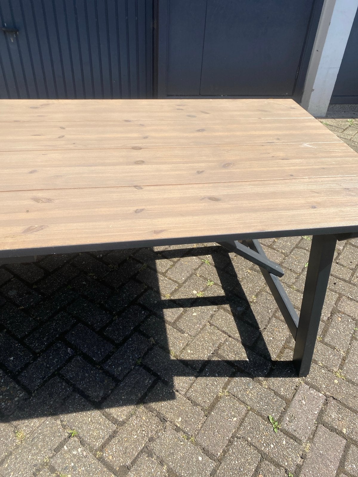 Robuuste houten tuintafel /eettafel, Ophalen of Verzenden, Gebruikt