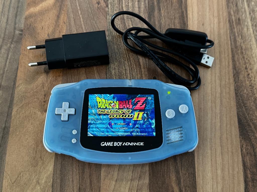 Game Boy Advance IPS V5 + USB-C, blauw, 1 speler, Ophalen of Verzenden, Zo goed als nieuw, Vanaf 3 jaar