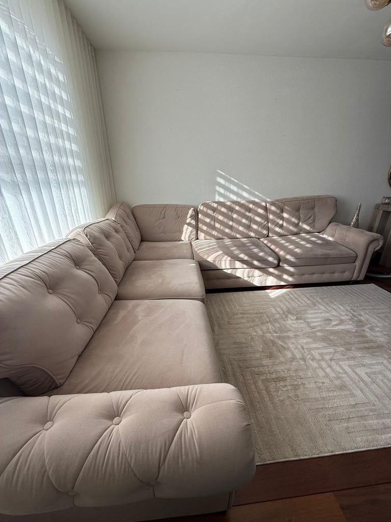 Luxe L‑vormige hoekbank, Huis en Inrichting, Banken | Bankstellen, Ophalen, 250 tot 300 cm, Minder dan 75 cm, Hoekbank