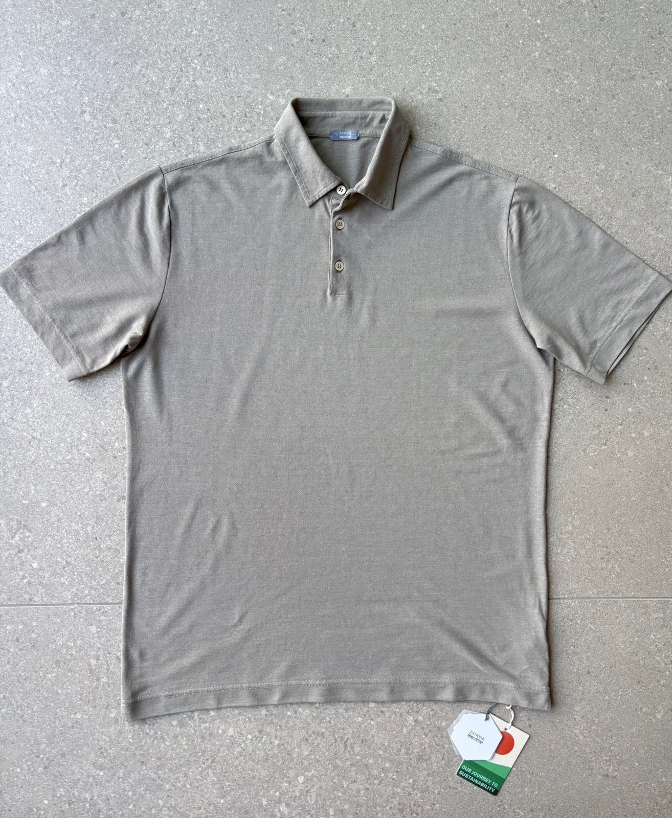 Nieuwe Zanone Ice cotton polo maat 52 (L) taupe, Kleding | Heren, Ophalen of Verzenden, Nieuw, Maat 52/54 (L), Beige