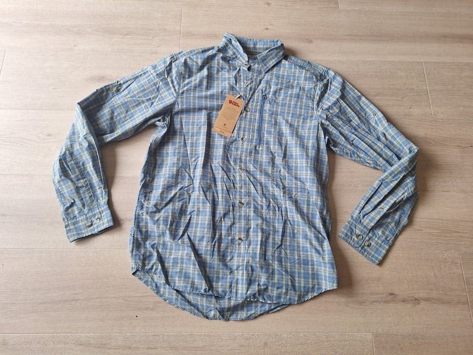 Fjällräven Abisko Hike Shirt LS - Maat M, Blauw, Nieuw, Fjällräven, Halswijdte 39/40 (M)