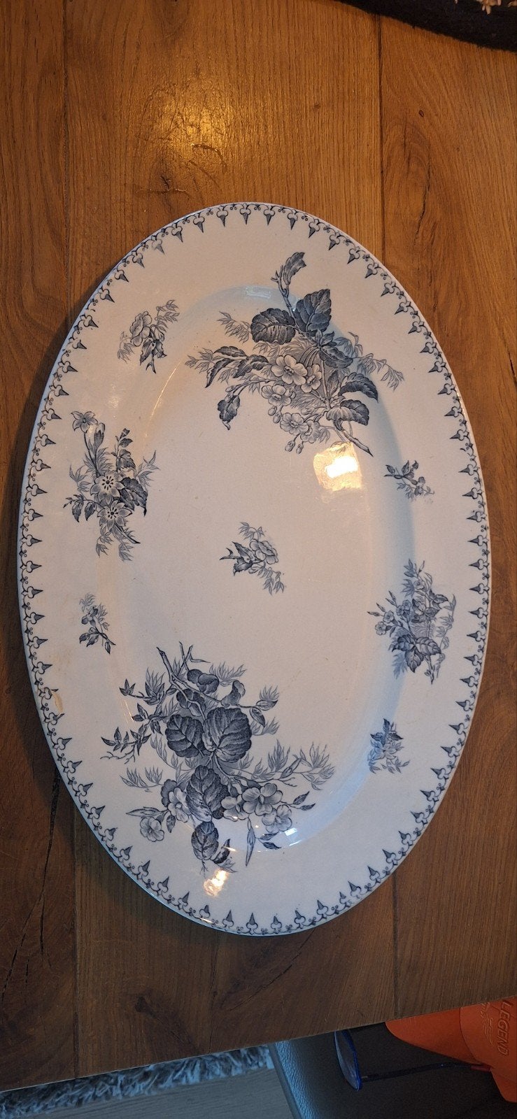 antieke serveerschaal, eind 1800, Antiek en Kunst, Ophalen of Verzenden