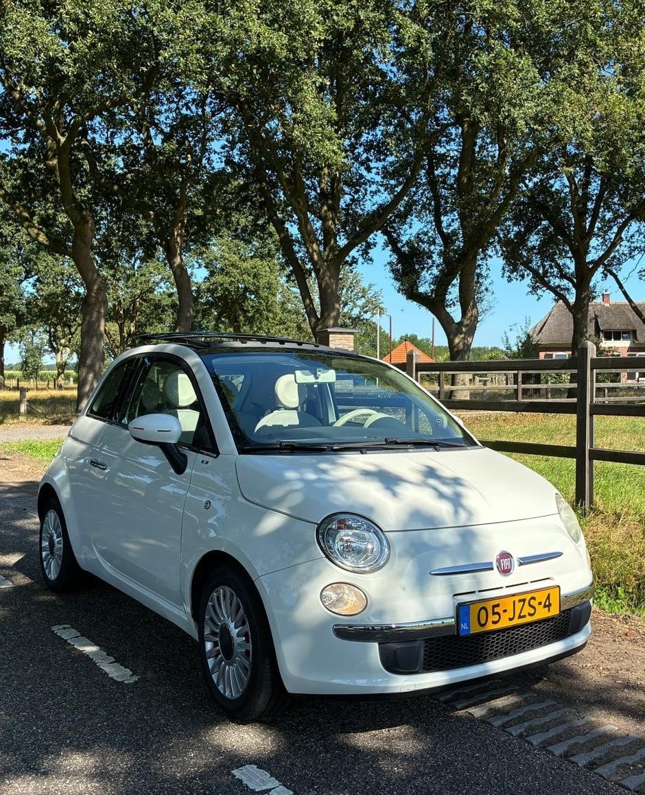 Fiat 500 automaat 2009, Automaat, Stof, Wit, Grijs