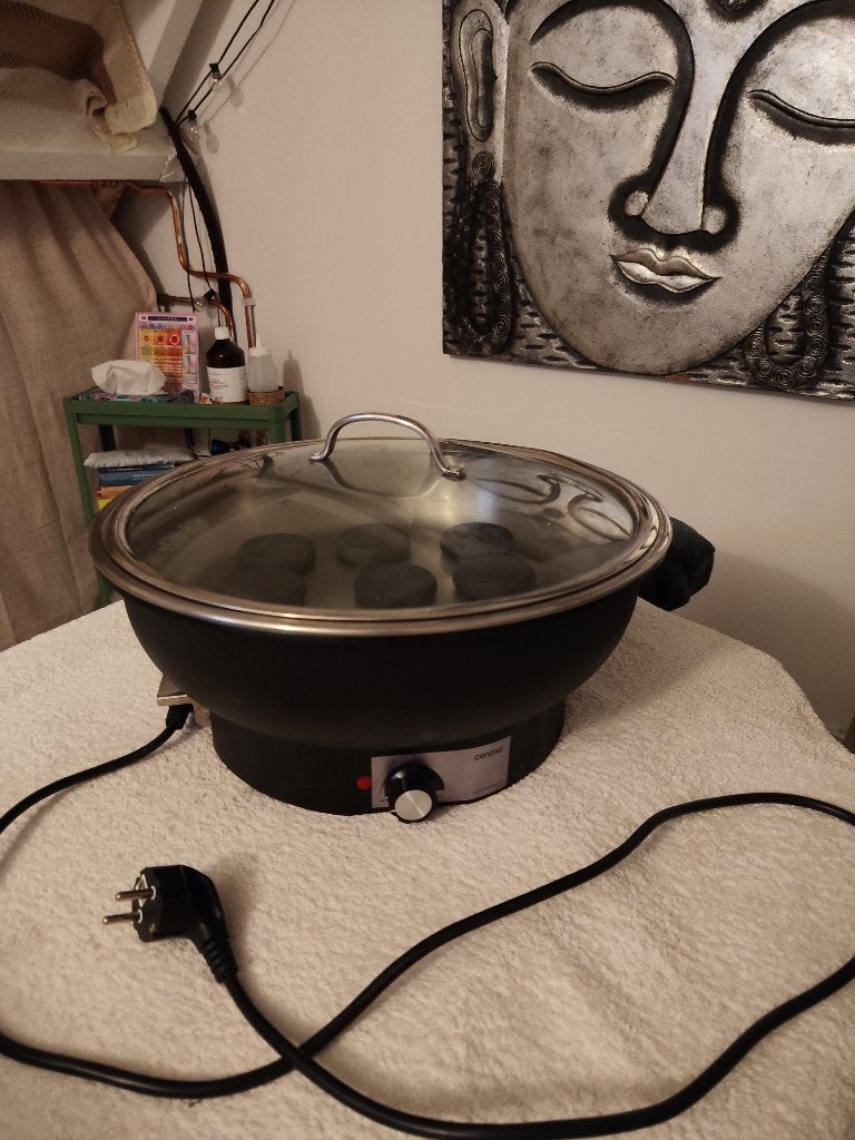 Hotstone warmte pan incl. hotstones, Ophalen, Zo goed als nieuw, Hotstone