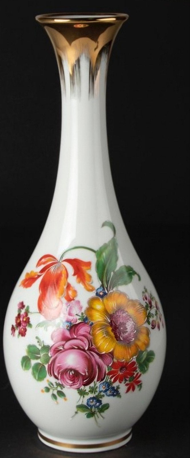 Limoges vaas handbeschilderd 42 cm hoog ø15 cm, porselein, Ophalen of Verzenden