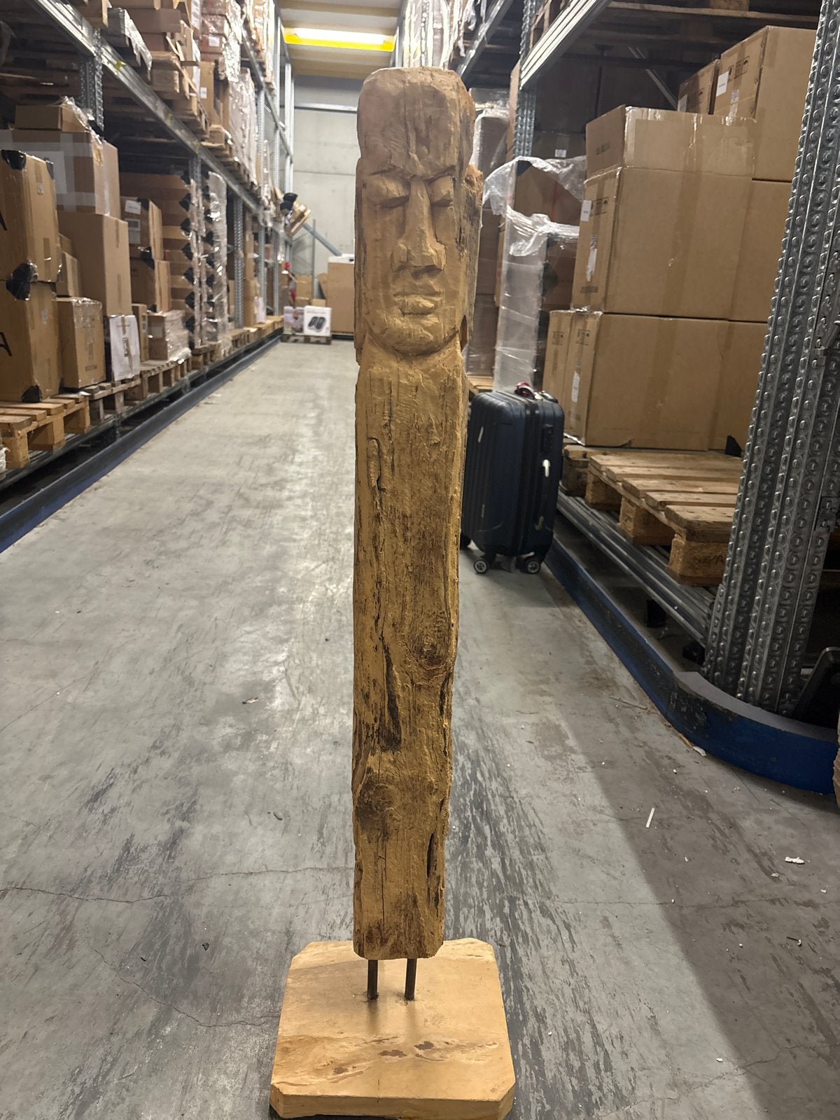 Houten Totempaal - Handgesneden Decoratief Beeld, Antiek en Kunst, Kunst | Beelden en Houtsnijwerken, Overige onderwerpen, Ophalen of Verzenden