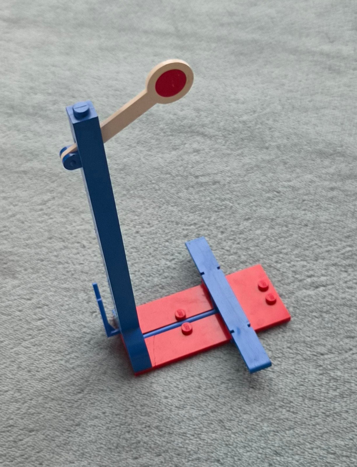 Lego trein 4,5 Volt blauwe rails sein paal / stoplicht., Ophalen of Verzenden, Gebruikt, Complete set, Lego